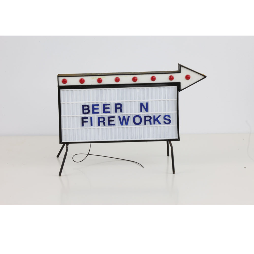 Beer and Fireworks Sign by Drew Leshko